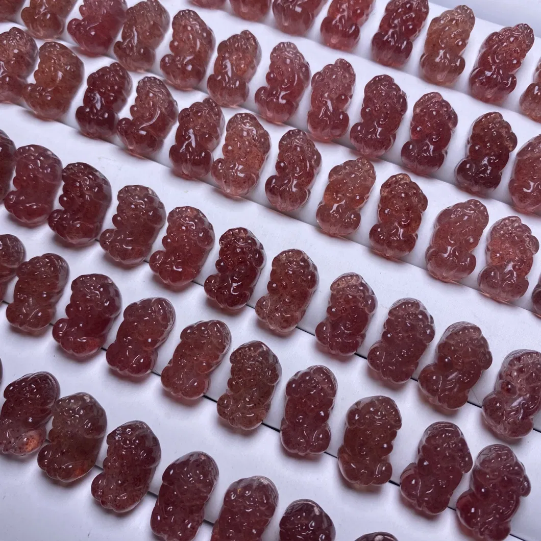 Natural Strawberry Quartz Pixiu Gemstone Beads for Your Bracelet Design